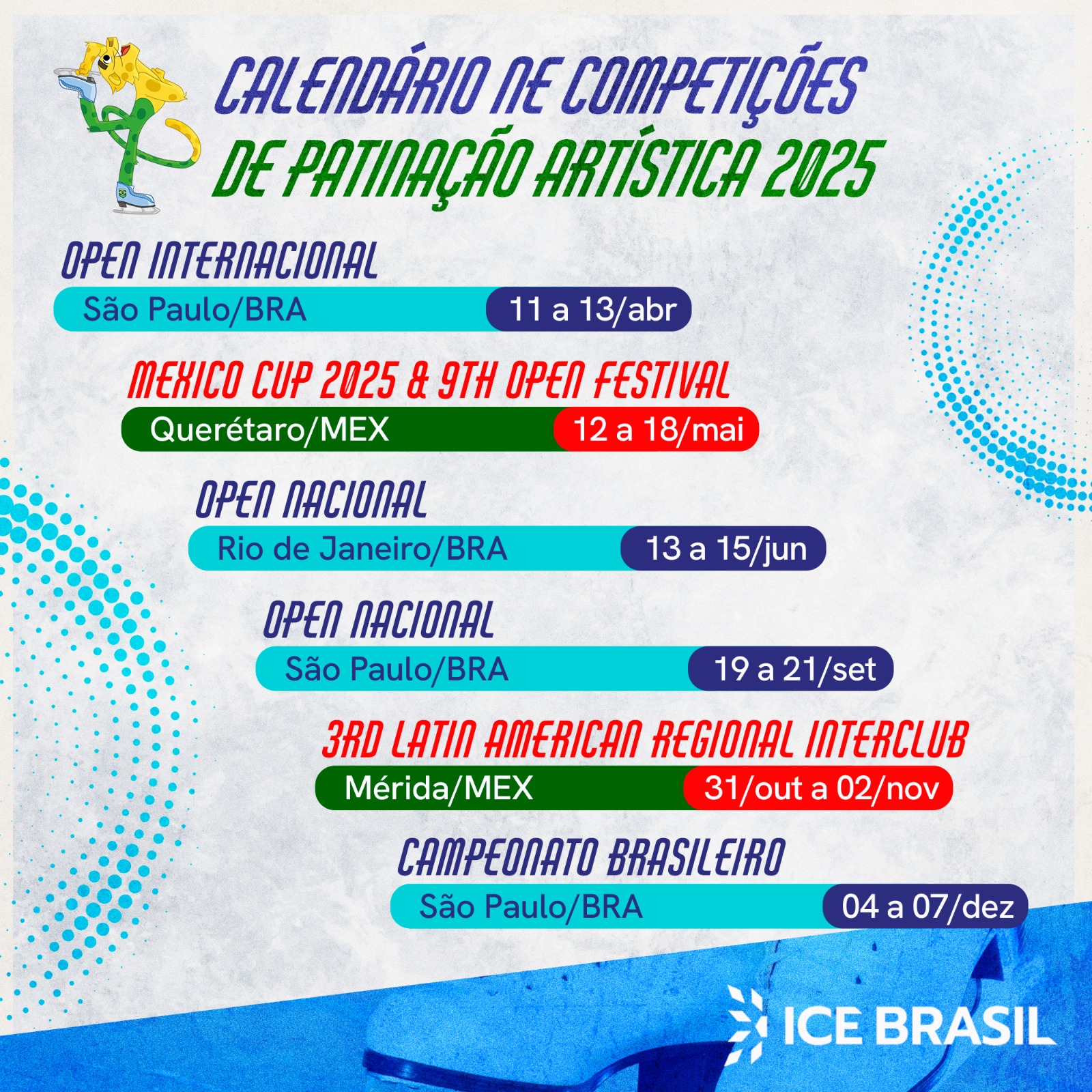 Calendário da patinação artística